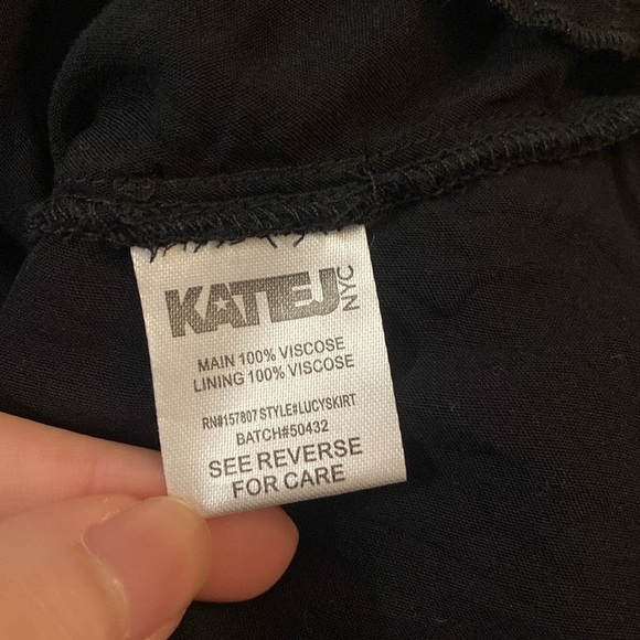 Katie J NYC Black Lace Trimmed Ruffled Skirt Size Small - Picture 7 of 7